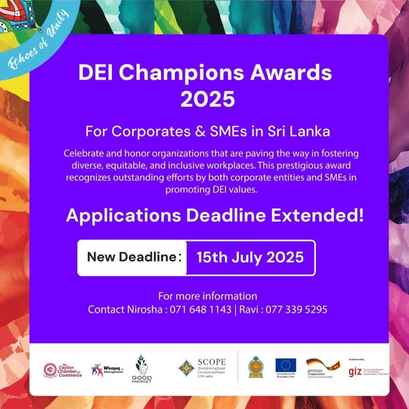 Ceylon Chamber Launches DEI Award 2025 to Recognise Inclusive Business Excellence